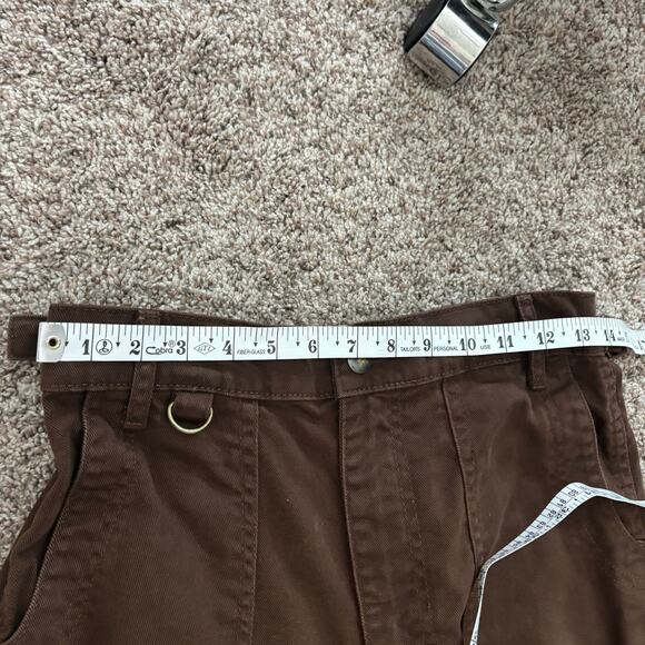 Suk Workwear Women’s Pants Umber Brown Sz 10 Raw Hem Wide Leg Construction - Picture 10 of 16